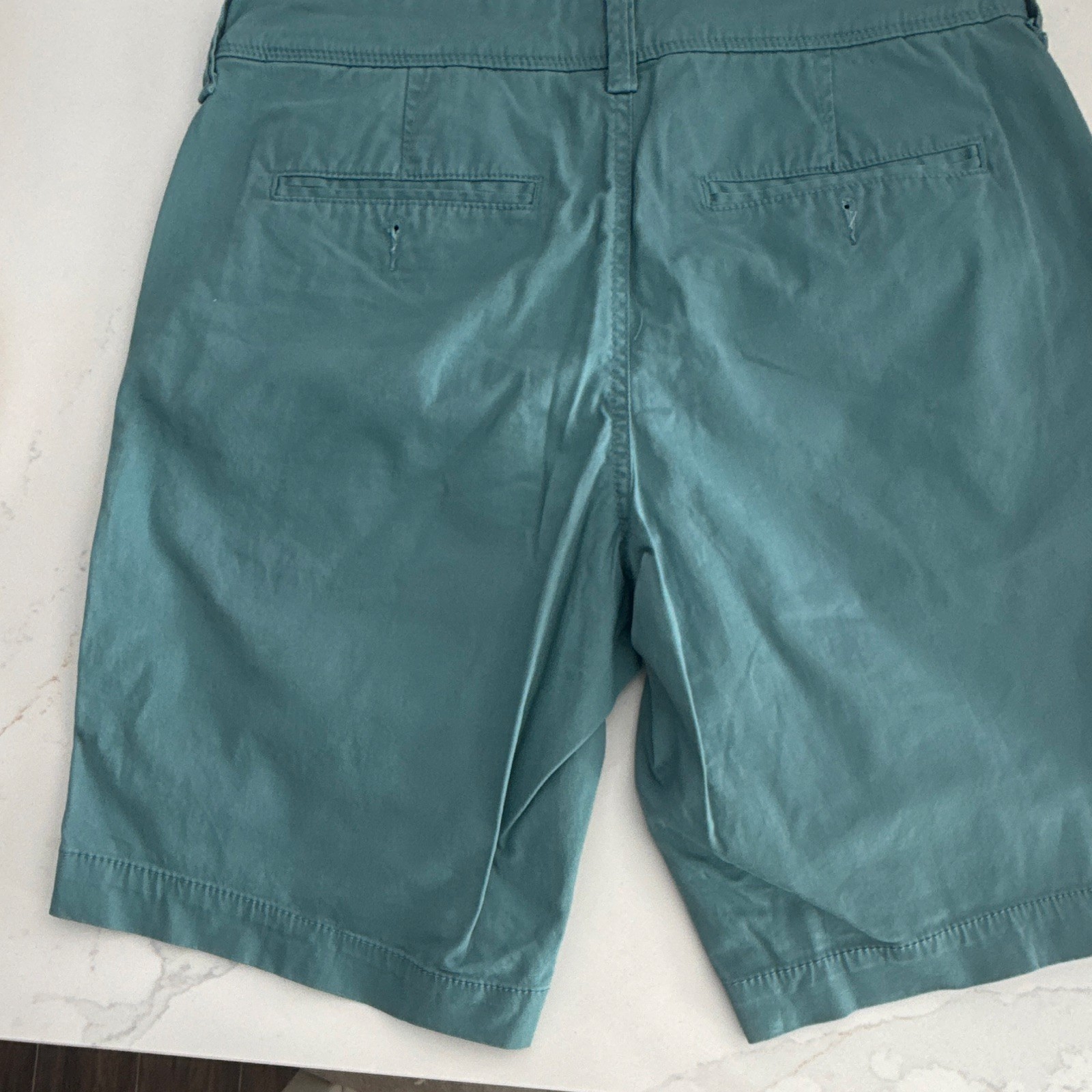 Aéropostale Green Chino Shorts Regular Flat Front Pockets Zip Button Closure