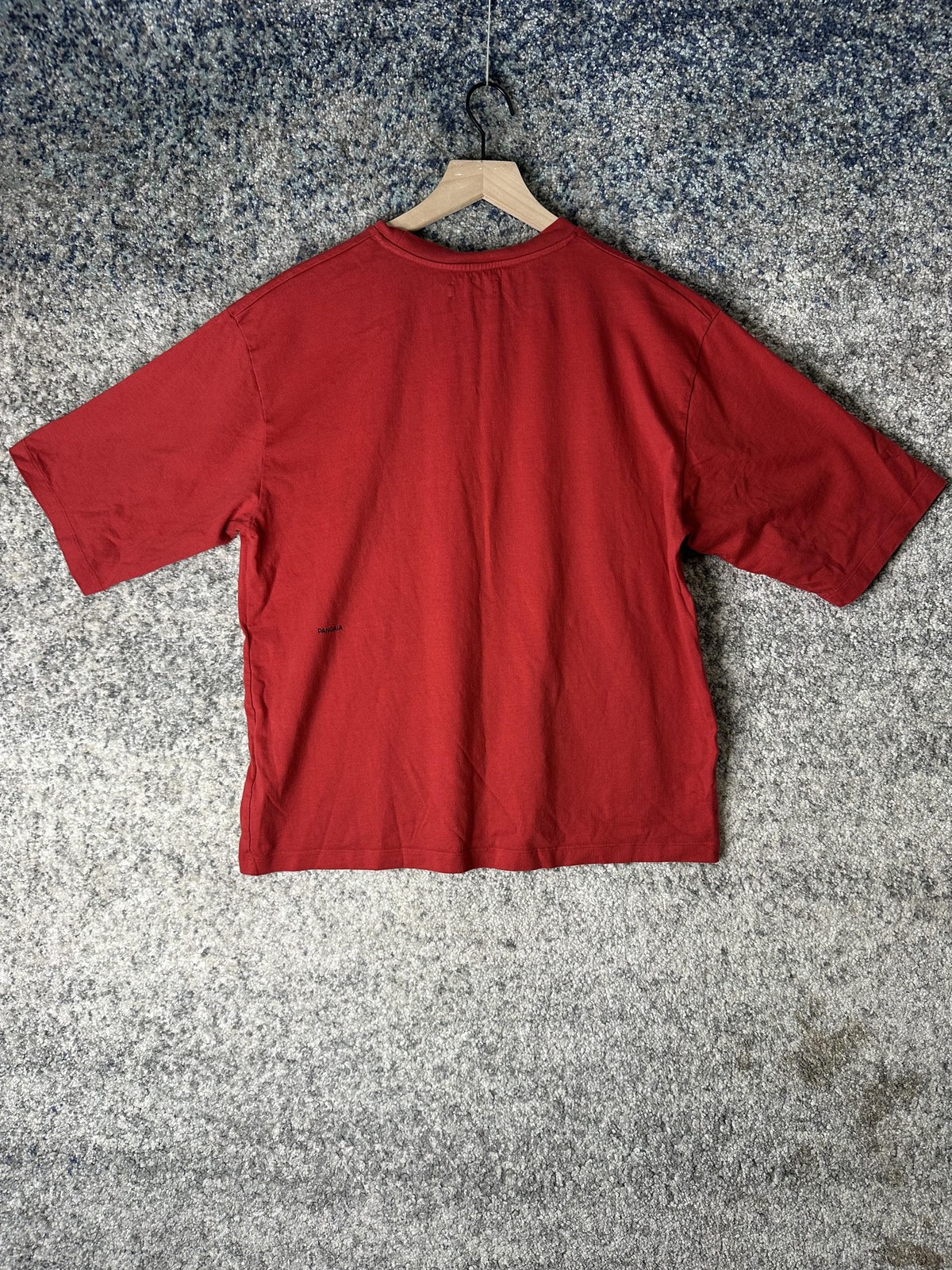 PANGAIA Shirt Mens Small Red Organic Cotton Seaweed Logo Relaxed Fit Tee