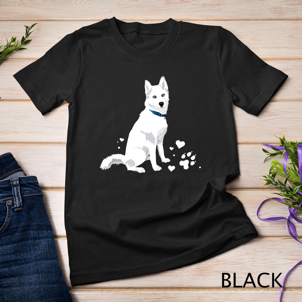 cute white Siberian Husky – sweet white Snow dog T-Shirt Unisex T-shirt