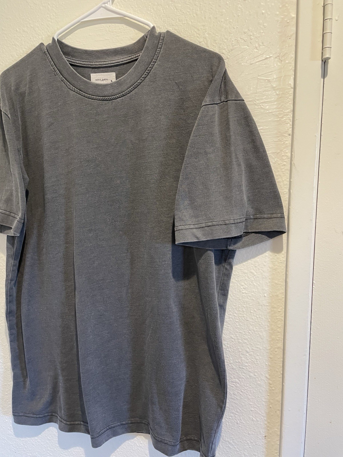 Public Supply NYC Washed Charcoal Grey Blank T-Shirt Men’s Size XL
