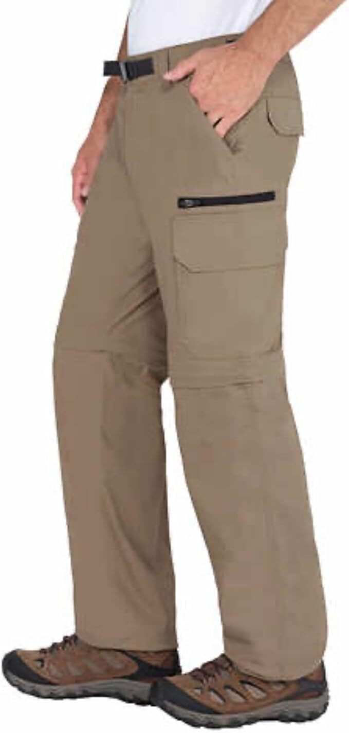 BC Clothing Men’s Convertible Cargo Pants Outdoor Hiking Zip-Off Shorts Stretch