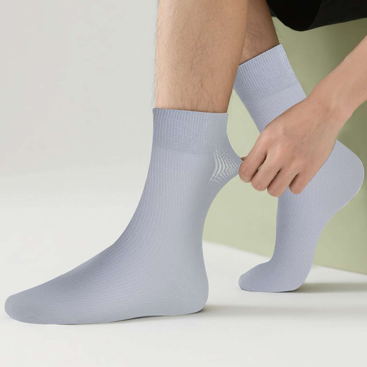 10 Pairs Men’s Sheer Ankle Socks Soft Breathable Bussiness Summer Elastic Socks