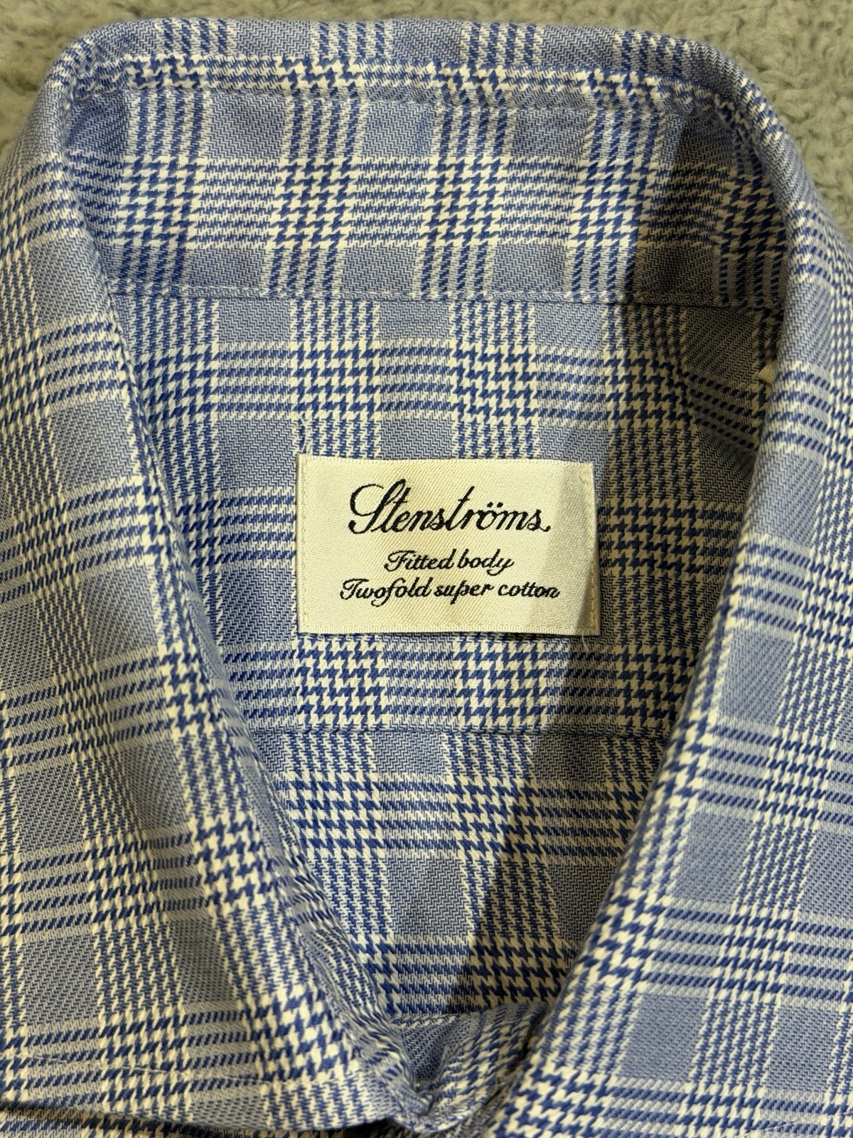 Stenstroms 40 Cutaway Collar Micro Houndstooth Twofold Super Cotton Dress Shirt