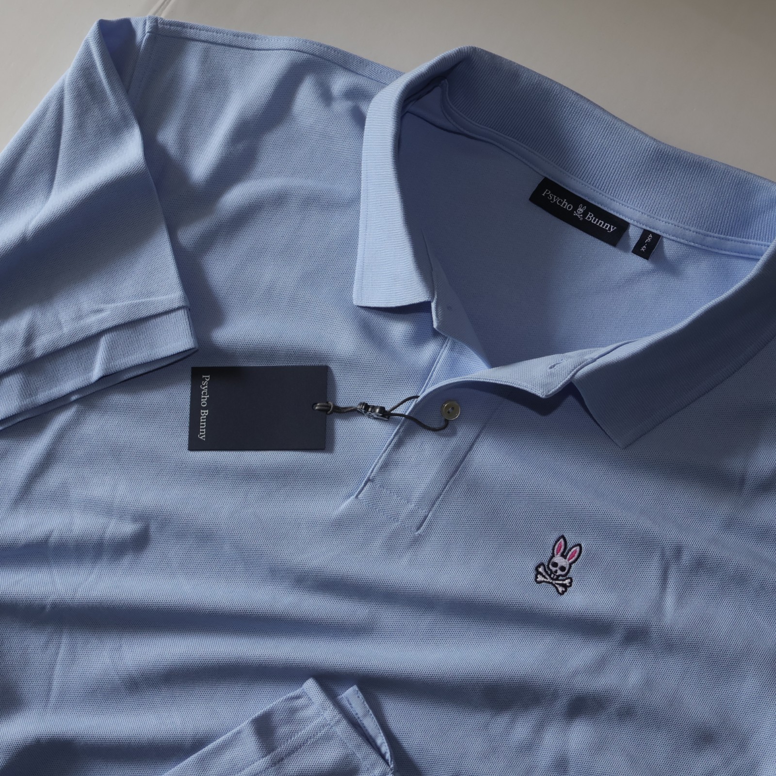 Psycho Bunny Pique Polo Shirt Serenity Blue Pique Big/Tall SS New XXXX-Large 4XL