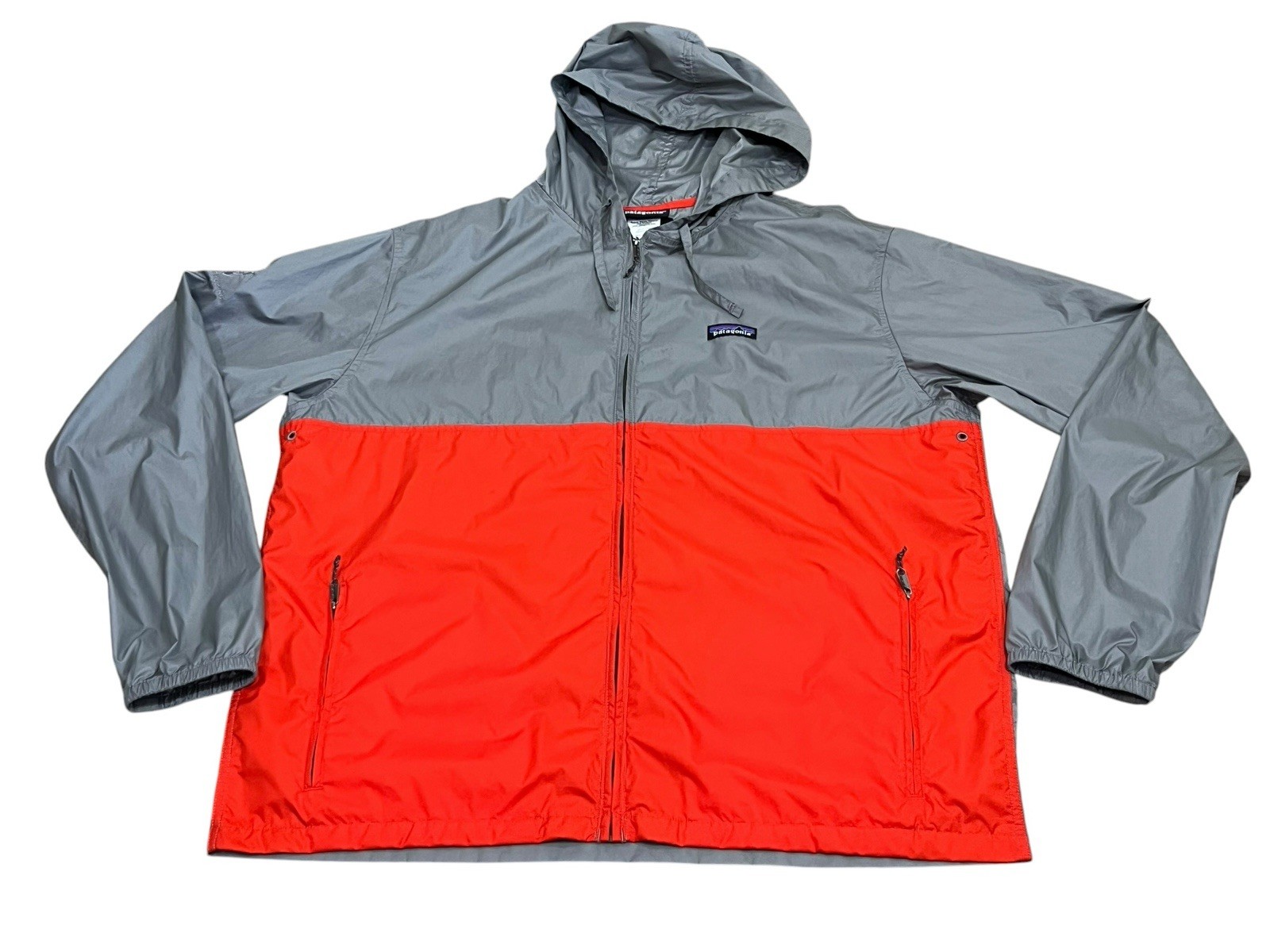 Patagonia Light Variable Hoody Mens XL Windbreaker DWR Red Gray Ultralight READ