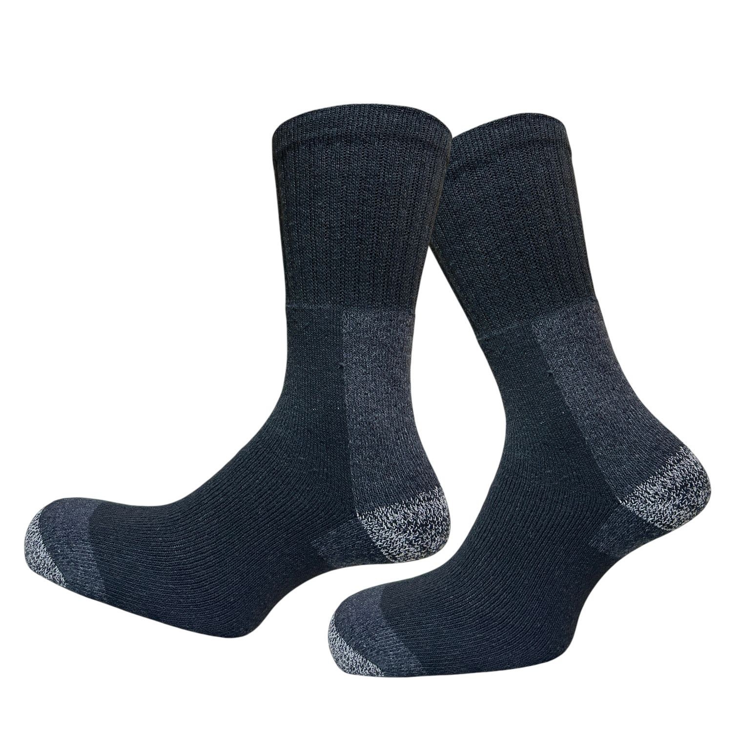 6-20 Pairs Men’s Heavy Duty Work Socks Contrast Heel Toe 3,4,5,6,7,8,9,10,11,12