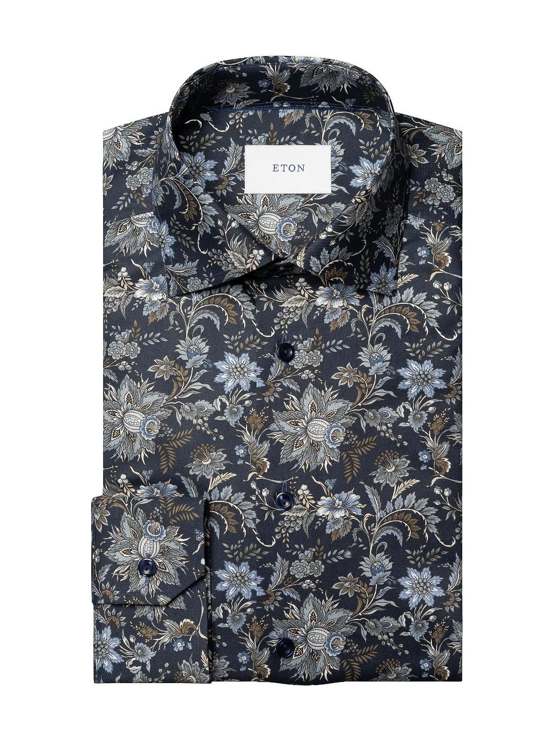 NWT Eton Elegant Slim Fit Organic Cotton Floral shirt US 16.5/ EU42 MSRP $ 340