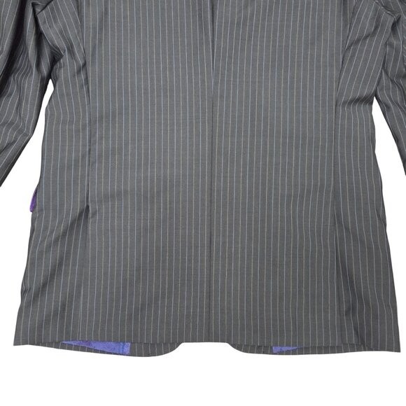 Ted Baker Blazer Grey Pinstriped Wool Single Breasted Size 40R