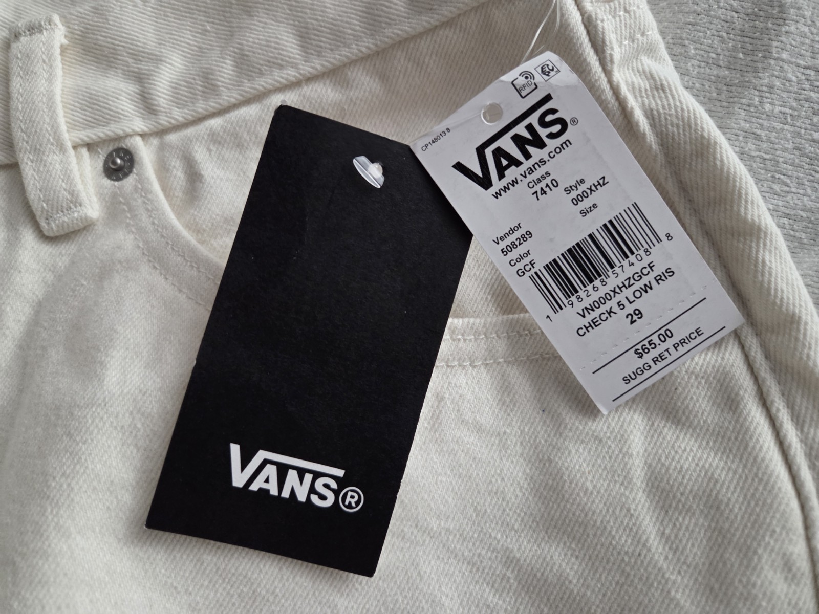 VANS Beige Denim Check 5 Lowrise Jorts Shorts Men’s Size 36
