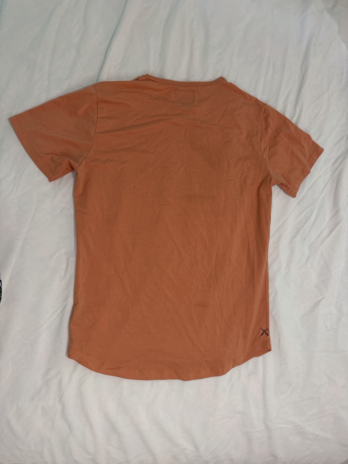 Cuts Clothing Short Sleeve Curve-Hem T-Shirt Mens Medium Orange