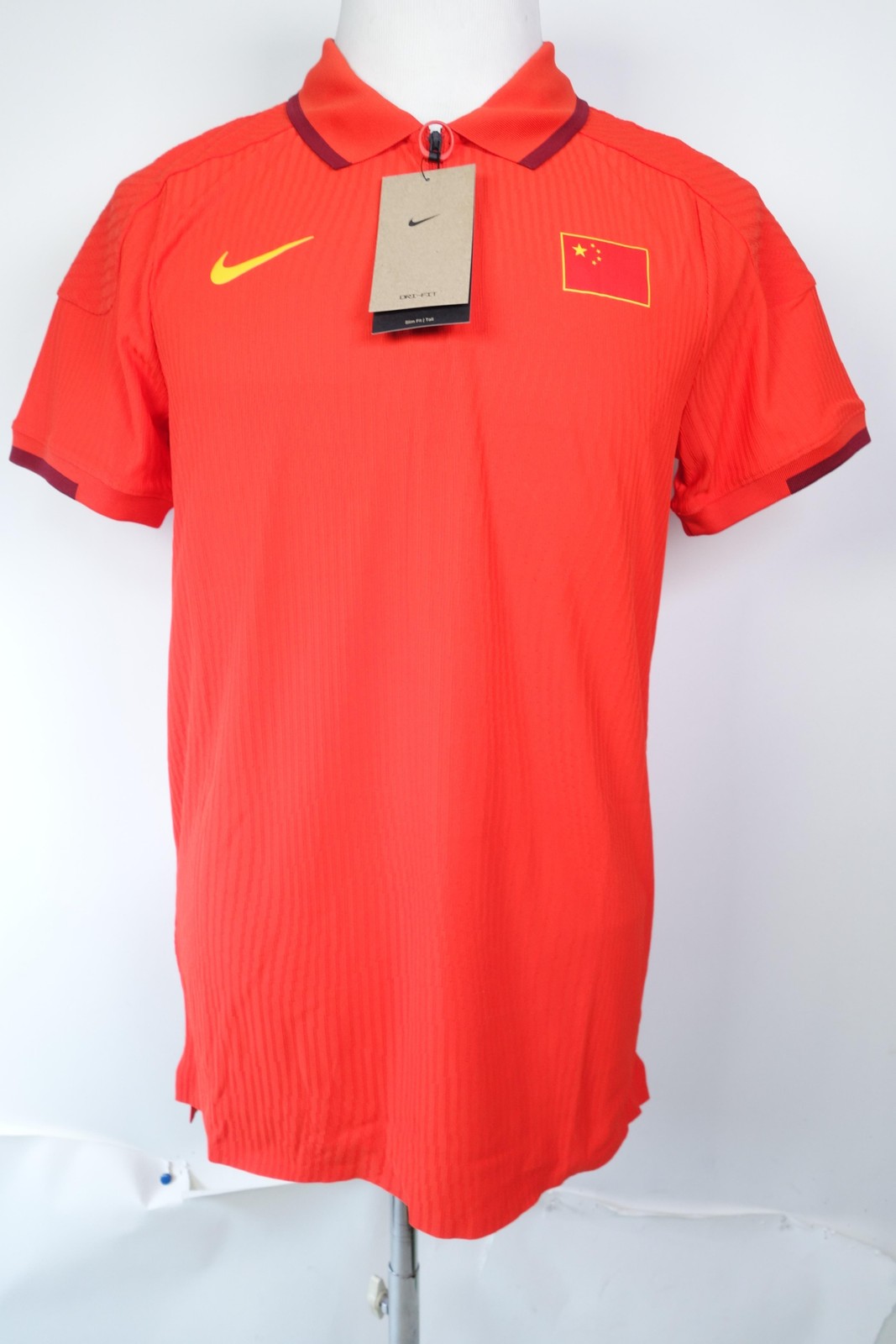 NikeCourt Dri-FIT Polo Shirt Mens MT Red Slim Fit Tennis China Flag FD8720-673