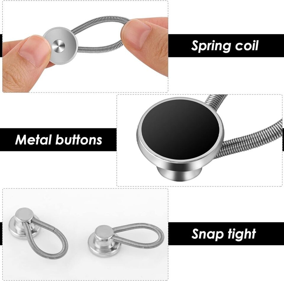 10× Metal Collar Neck Waist Extender Expander Buttons for Men Dress Shirt Pants