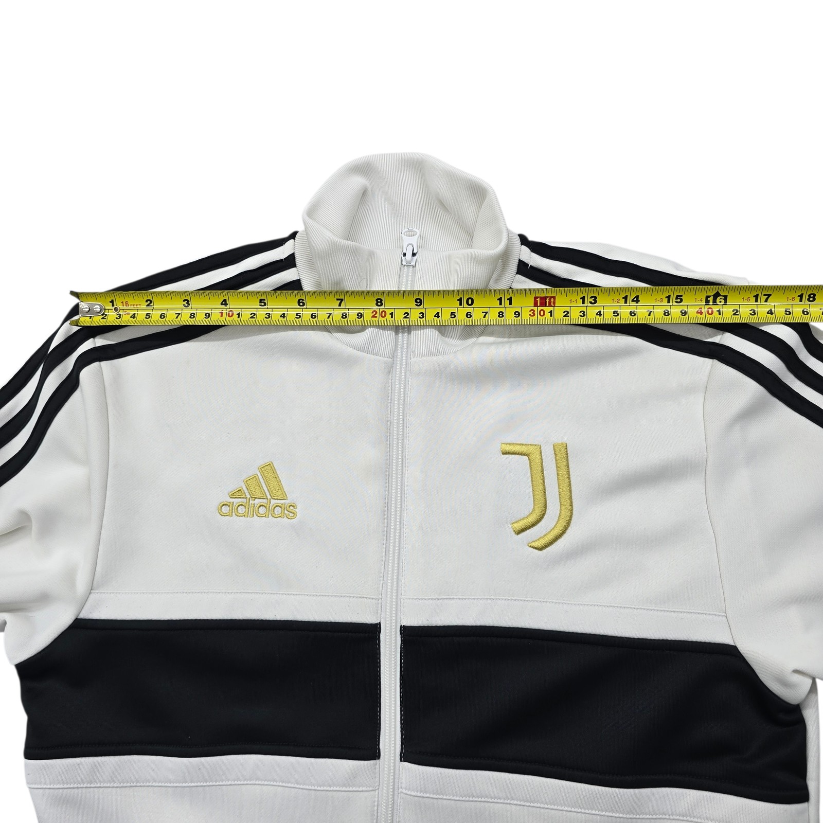 Adidas Boys Track Jacket Zip Up White Striped Sleeves Size 6