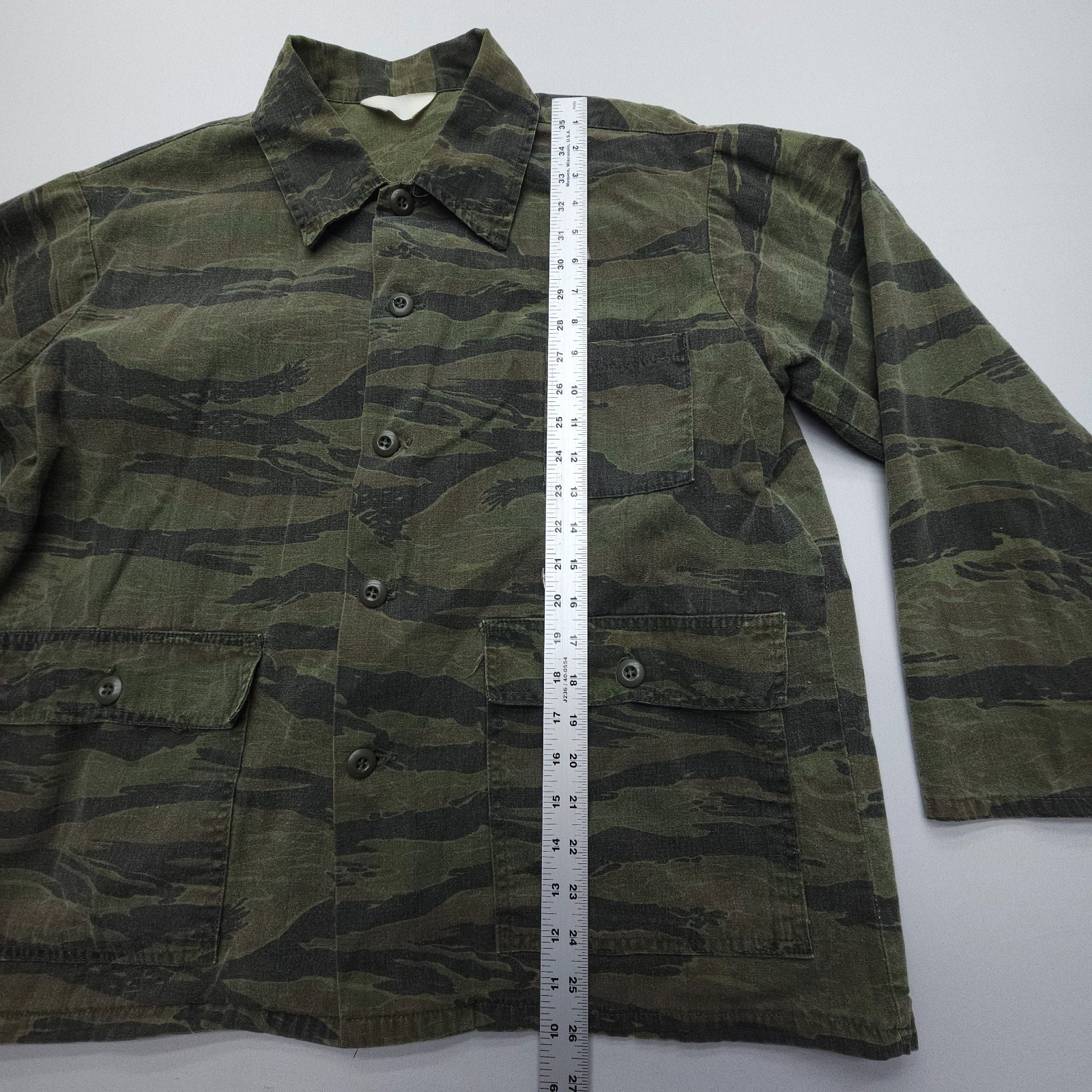 VTG 60s 70s Tiger Stripe Camouflage Vietnam Shirt Jacket Army Ranger Mens XL USA