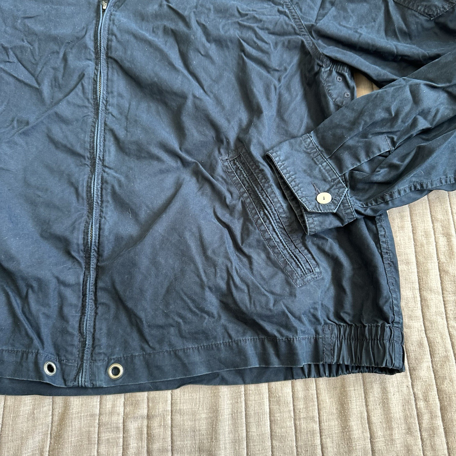 Vintage Polo Ralph Lauren Poplin Military Field Jacket Men’s Large Full Zip Blue