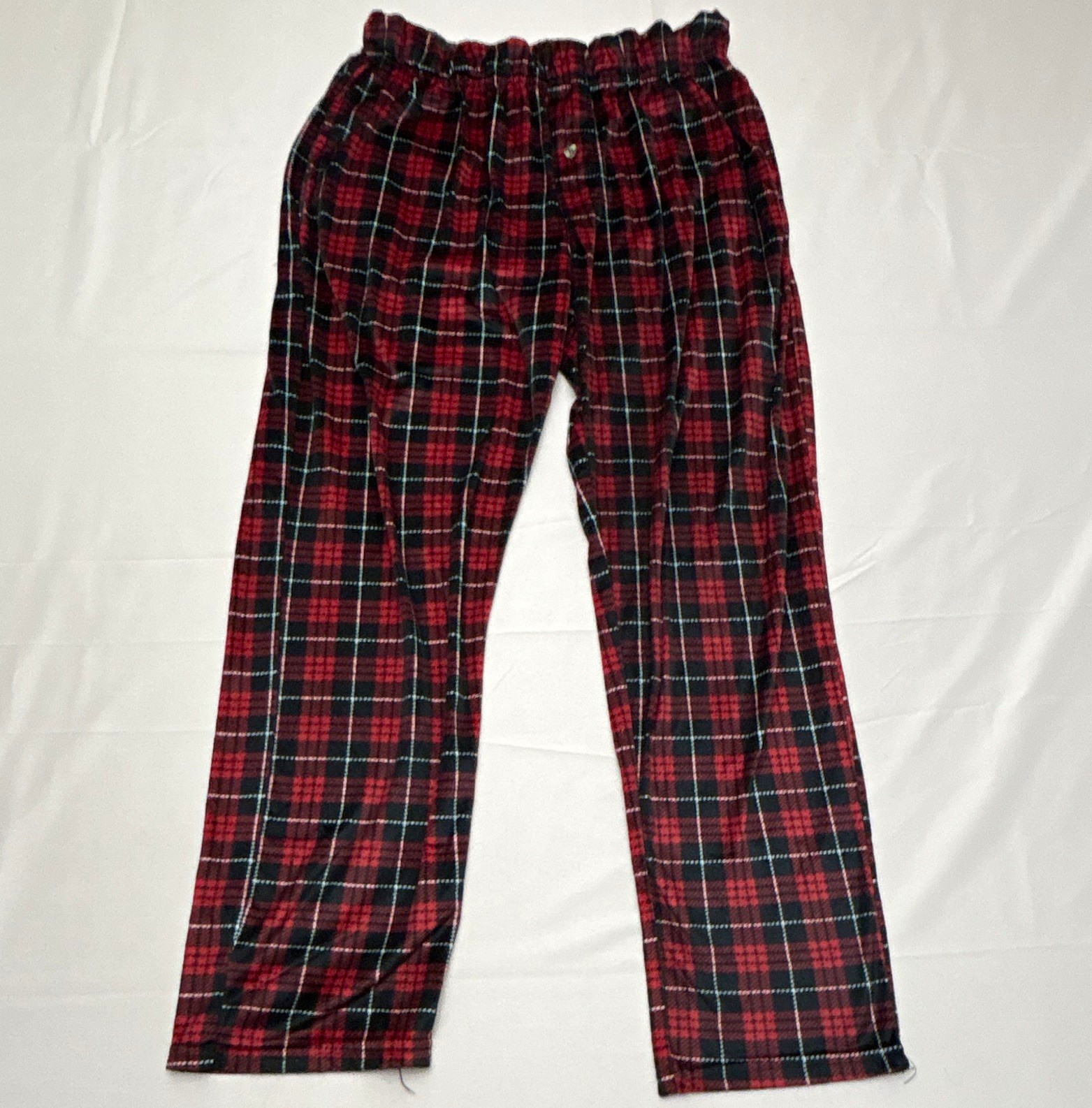 Preswick & Moore Polyester Red/Black Plaid Pajama Pants Pre-owned