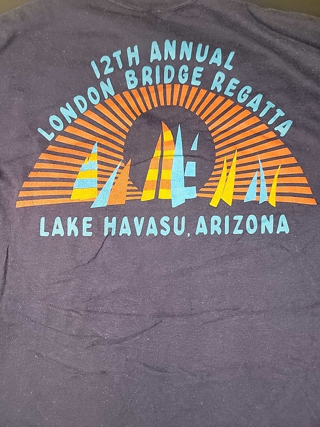 Vintage 1975 T Shirt Men Large London Bridge Regatta Sailing Lake Havasu AZ