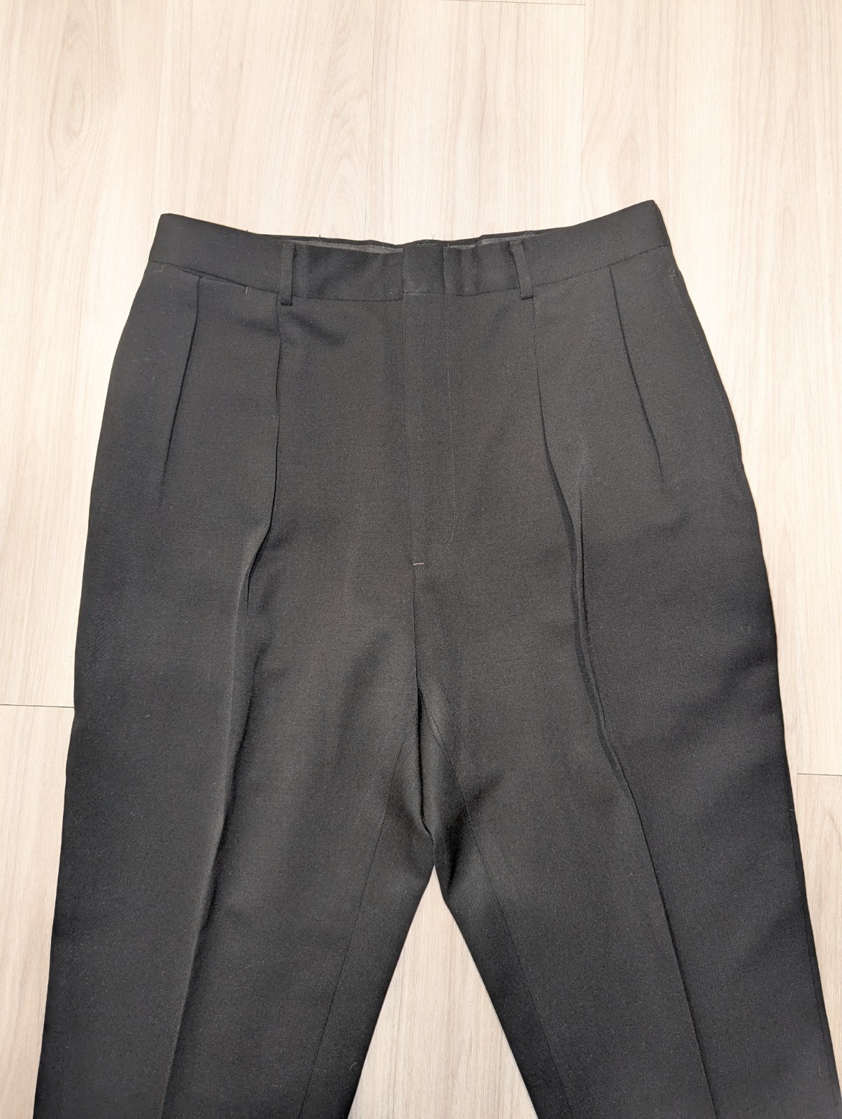 Polo Ralph Lauren | Black VTG Double Pleated Heavy Pure Wool Trousers | 33×30.5