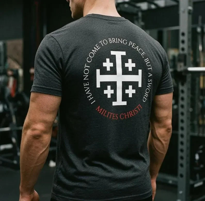 Jerusalem Cross T-Shirt – I Have Not Come to Bring Peace But a Sword