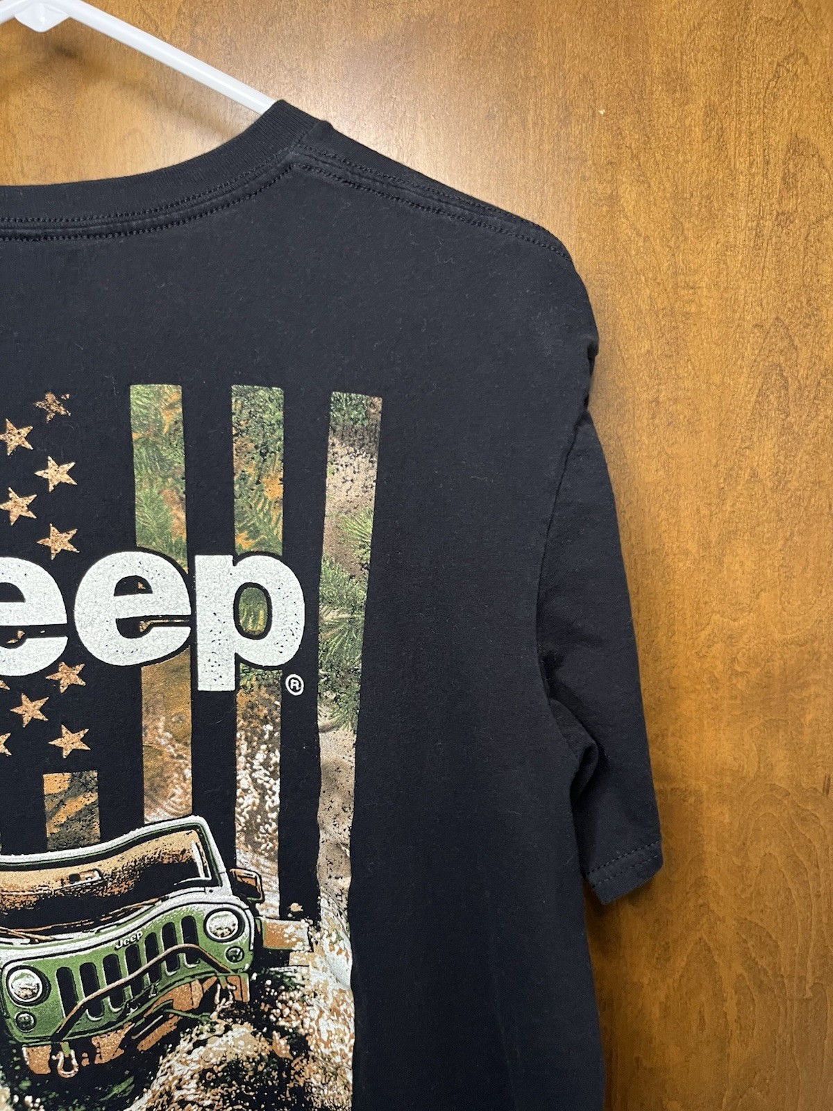 Jedco Jeep Wrangler Graphic Tee With Flag Short Sleeve T-Shirt Mens Size Large