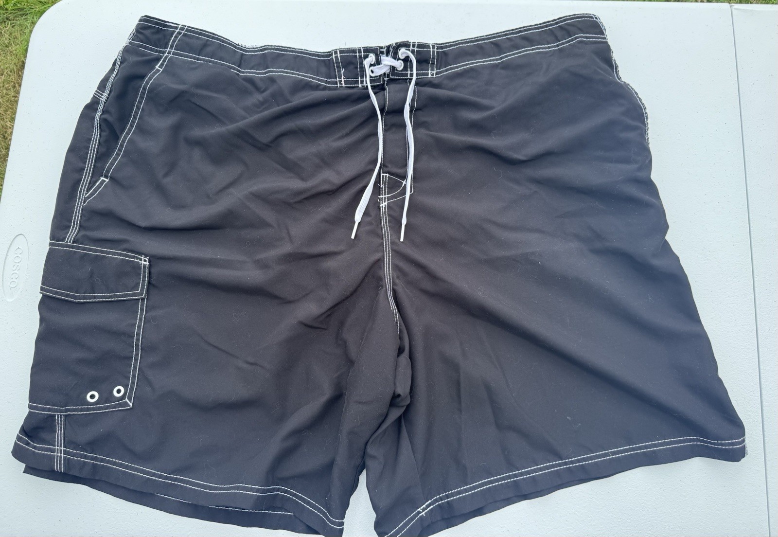 Route 66 Men’s 4XL Black Cargo Swim Trunks Board Shorts Mesh Lined