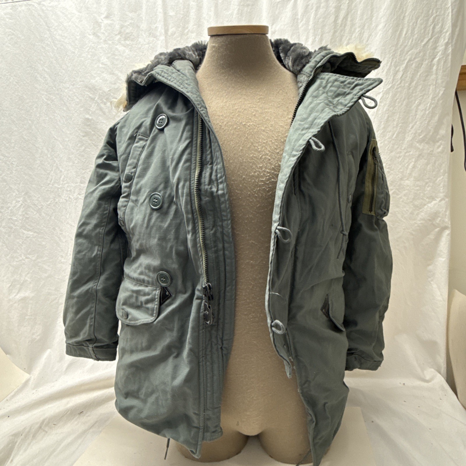 USGI N-3B Parka Cold Weather Jacket w/ Fur Hood Extra Extra Small XXS Air Force