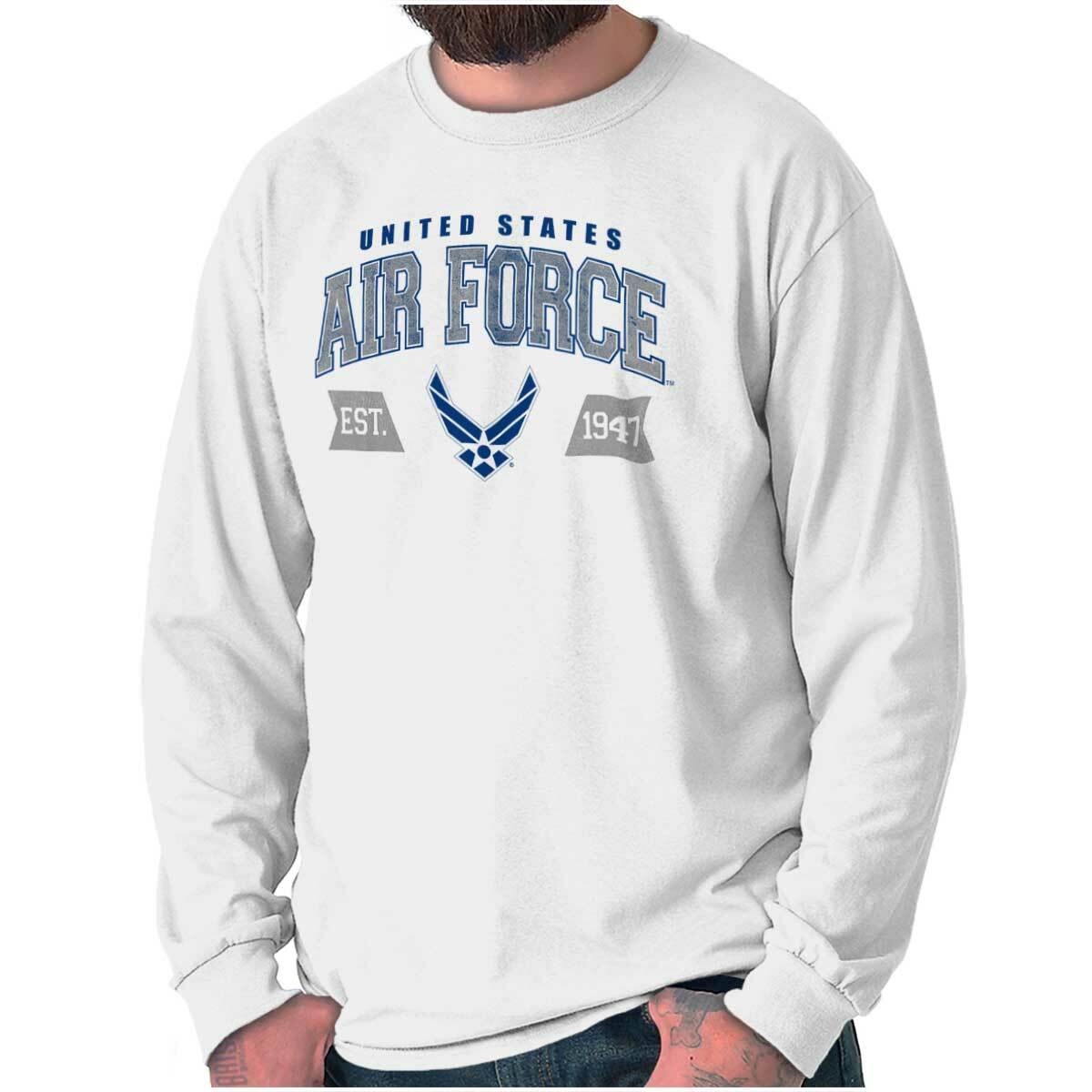 Athletic USAF Air Force American Official Long Sleeve Tshirt Tee for Adults