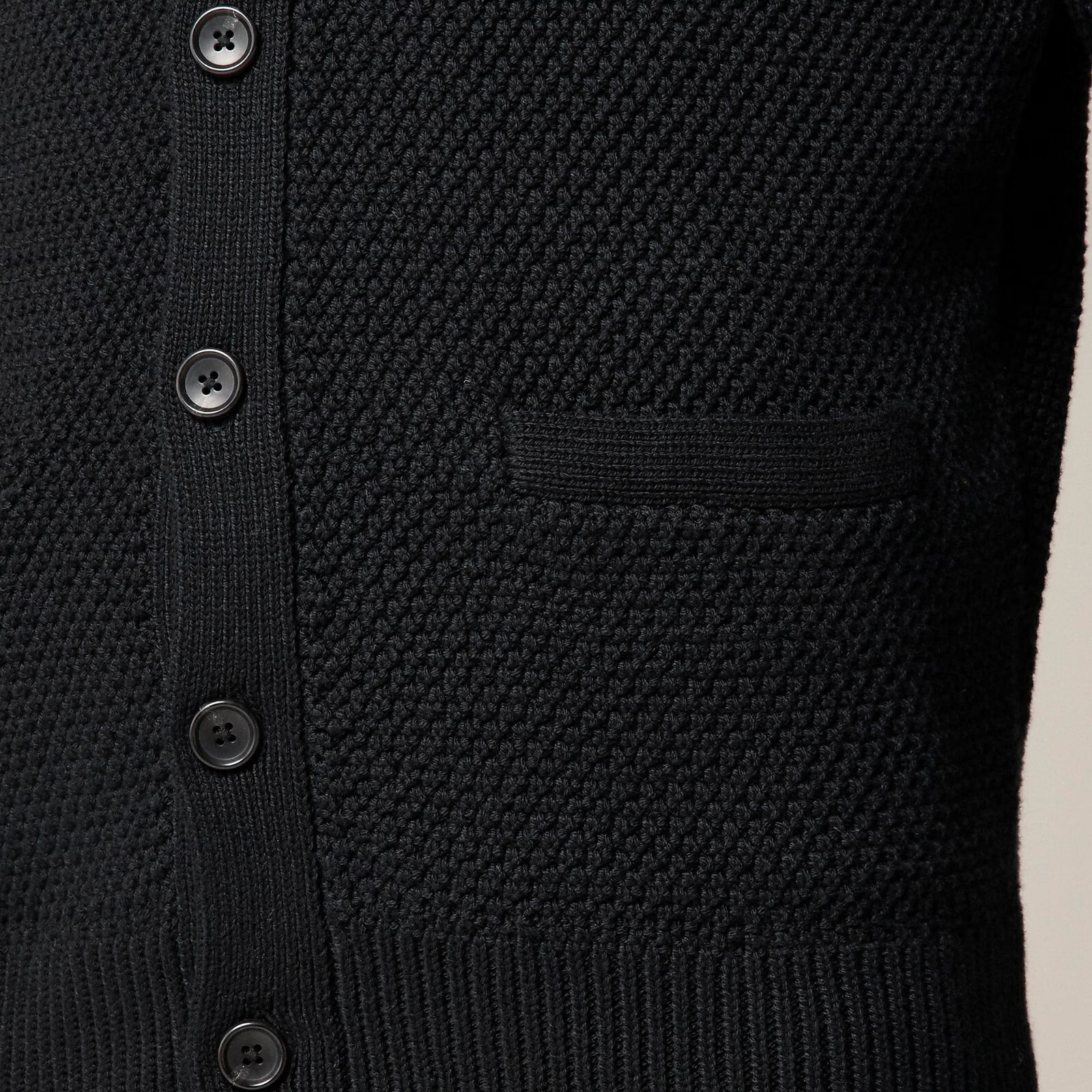 NWT J Crew Cardigan Moss-Stitch Sweater Polo in Black