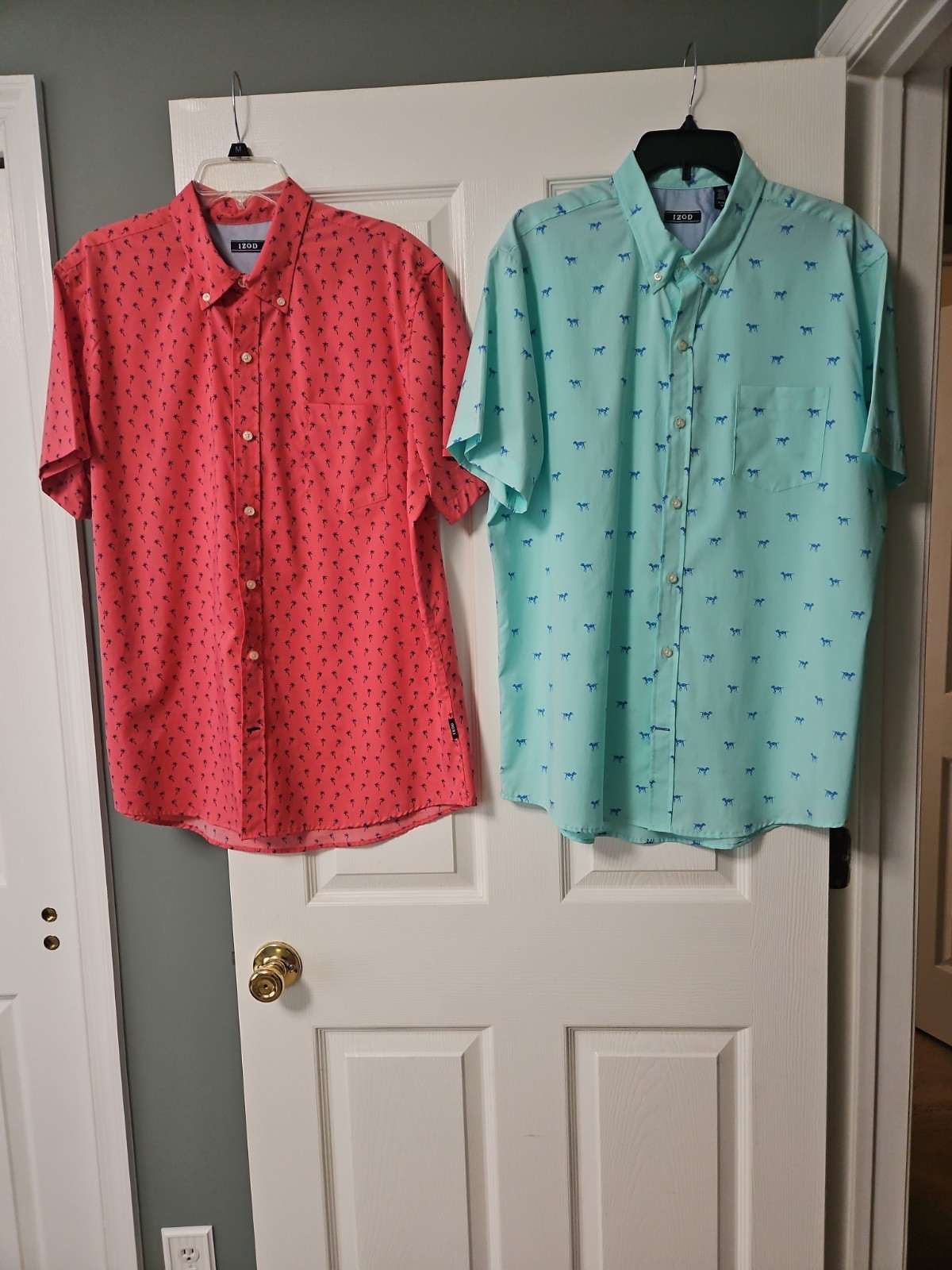 IZOD MENS SHORT SLEEVE SHIRTS NWOT BEAUTIFUL L@@K! SZ XL Lot Of 2
