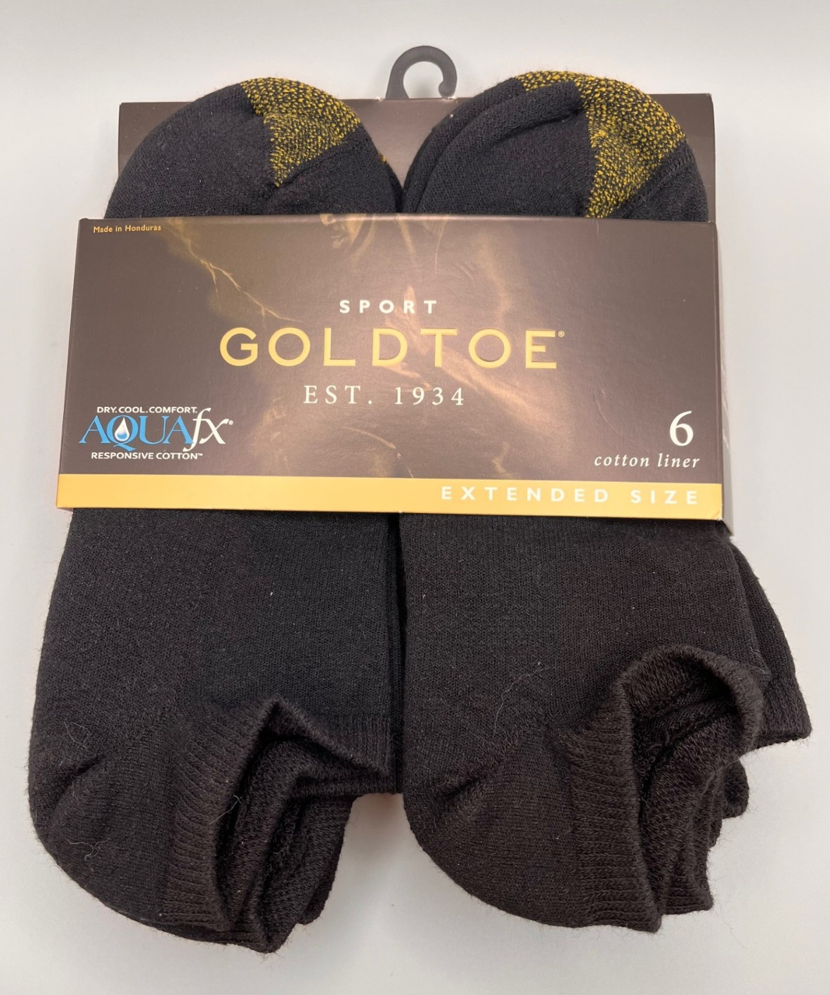 Gold Toe No-Show Socks Extended Size 12-16 (6-Pack) Black
