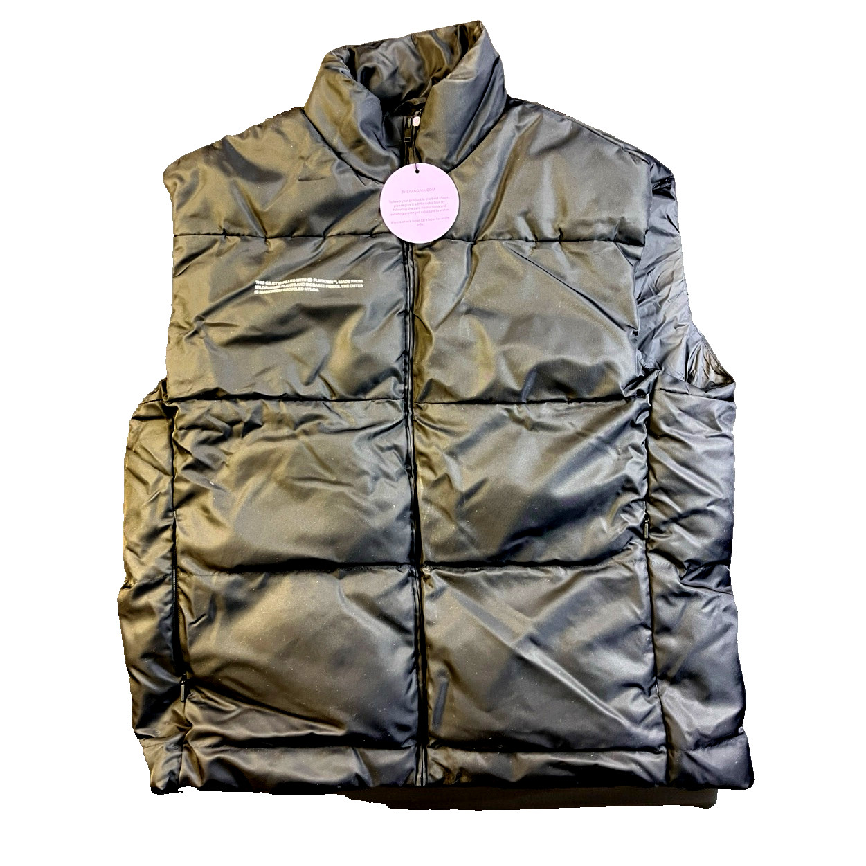 Pangaia Puffer Vest Mens Small Navy Blue Recycled Winter Ski Gilet Jacket NWT