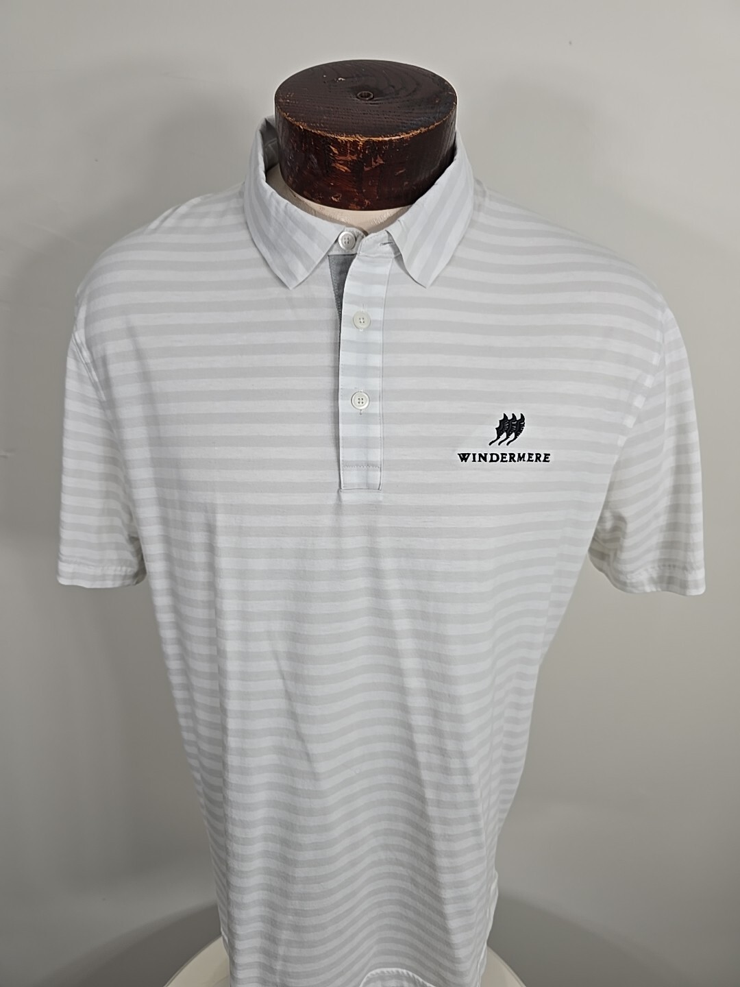 Nike Mens Large Gray White Black Short Sleeve Golf Polo Shirt