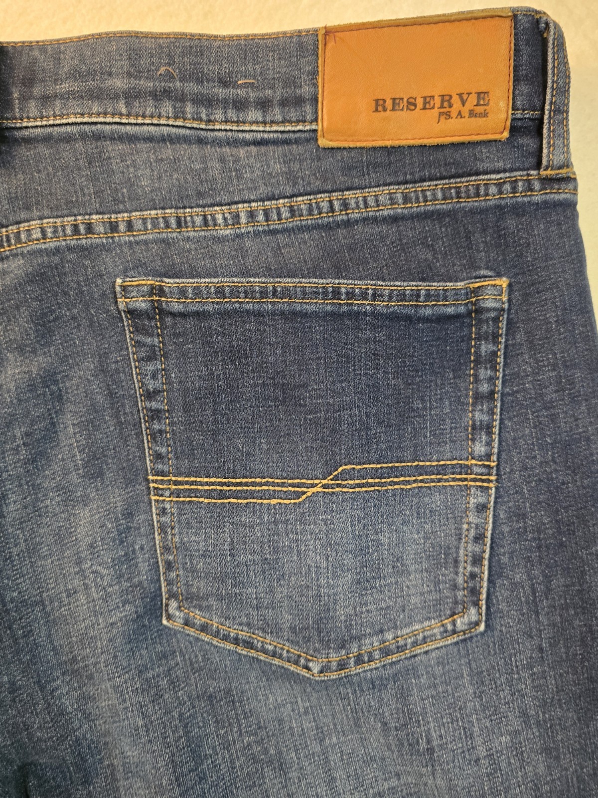 Jos A Bank Reserve Jeans 40×30 Traditional Fit Blue Denim Stretch