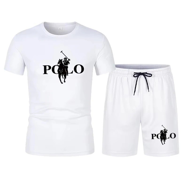 Men’s Summer Sports Set Short Sleeve T-Shirt & Shorts 2-Piece Outfit Casual Stre