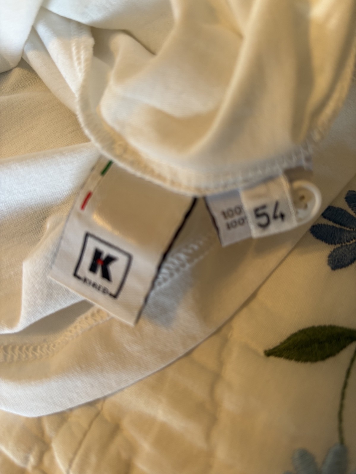 Kired by Kiton-White Crêpe Cotton Polo-Made in Italy-Size 54/Large- Luxury $300+