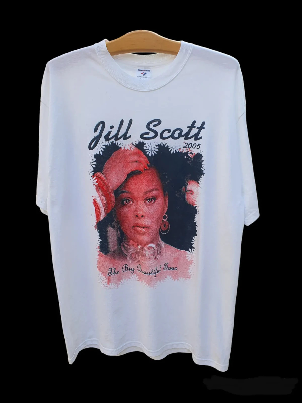 Rare! 2005 Jill Scott The Big Beautiful Tour White Rap Tee Shirt CL565