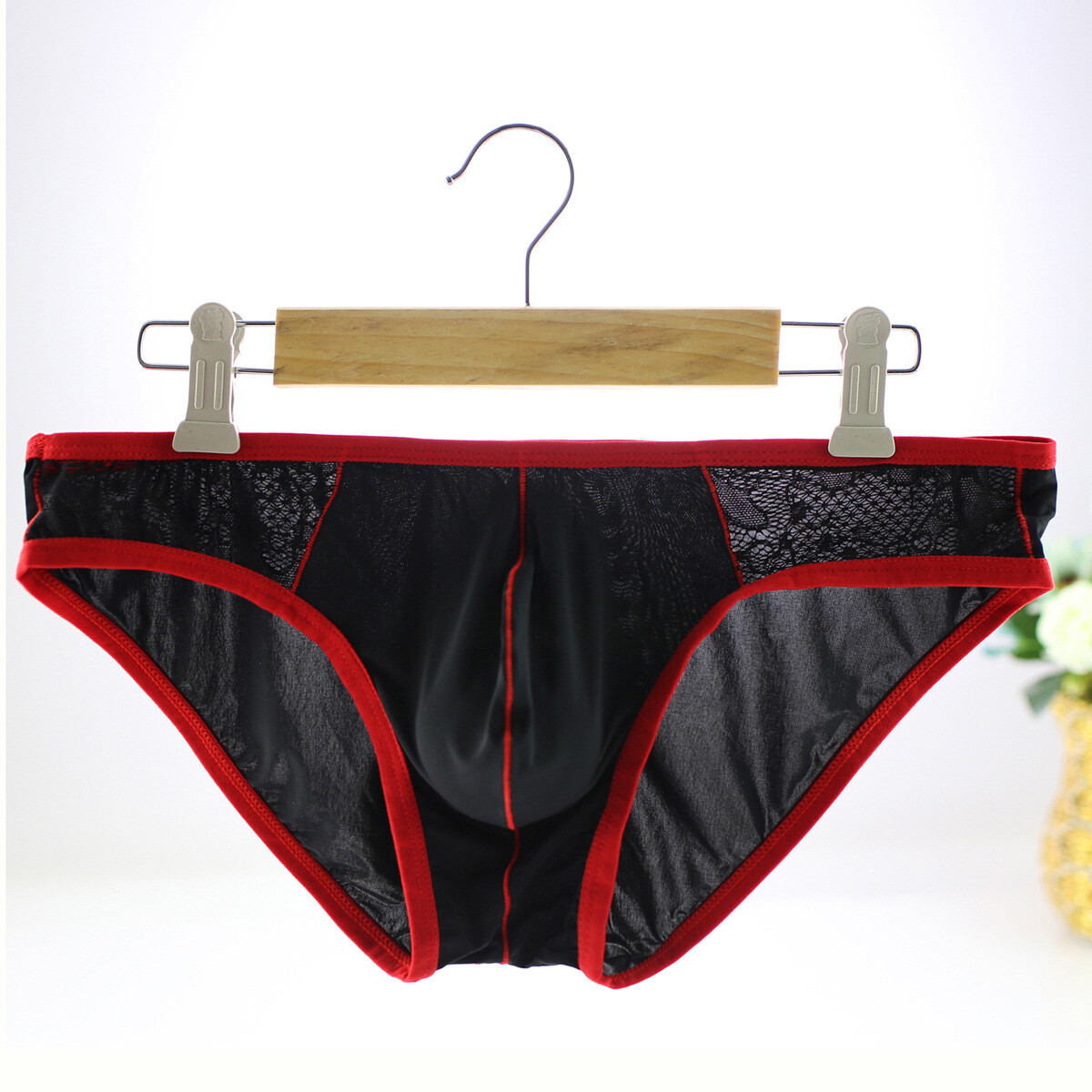 Sexy Lace Brief Bikini See Through Men’s Sexy Underwear Party Trunks Beachwear