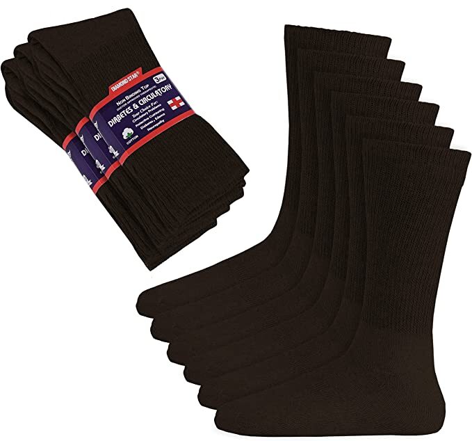 3 6 12 Pairs Men Women Circulatory Health Diabetic Crew Socks 9-11 10-13 13-15