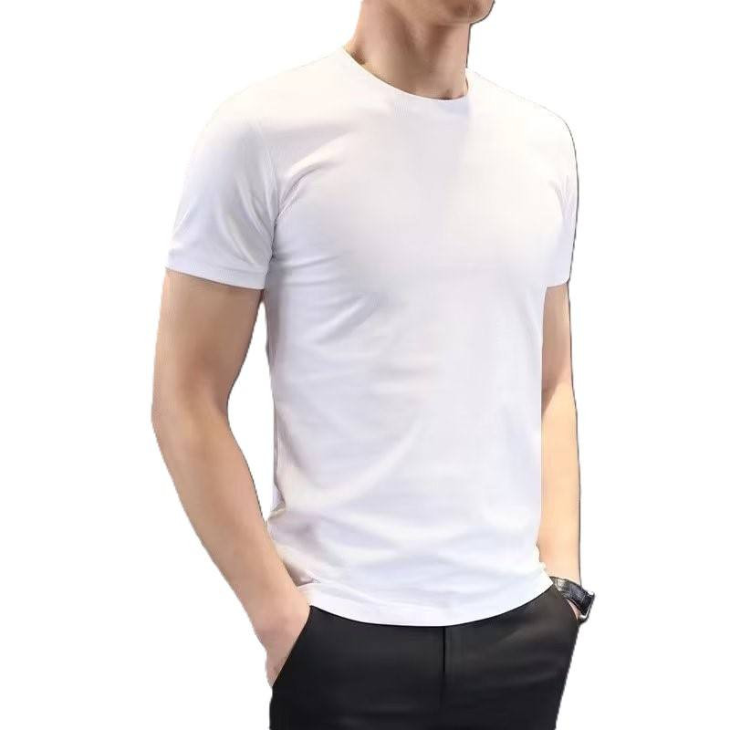 Polyester Mens Slim Fit Tight Fit Shirt T Shirt Pure Solid Color Multiple Size