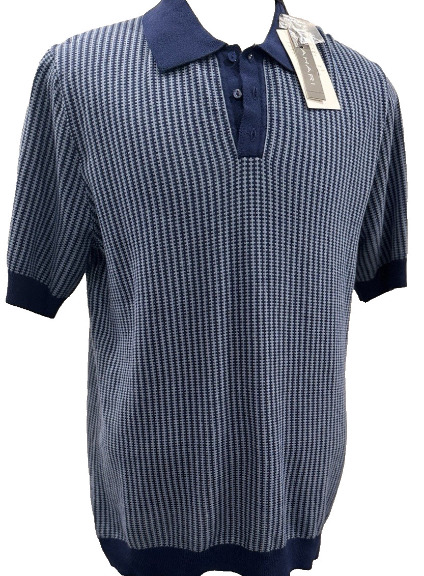 Tahari Blue Navy Men’s Medium Size Polo Shirt NWT