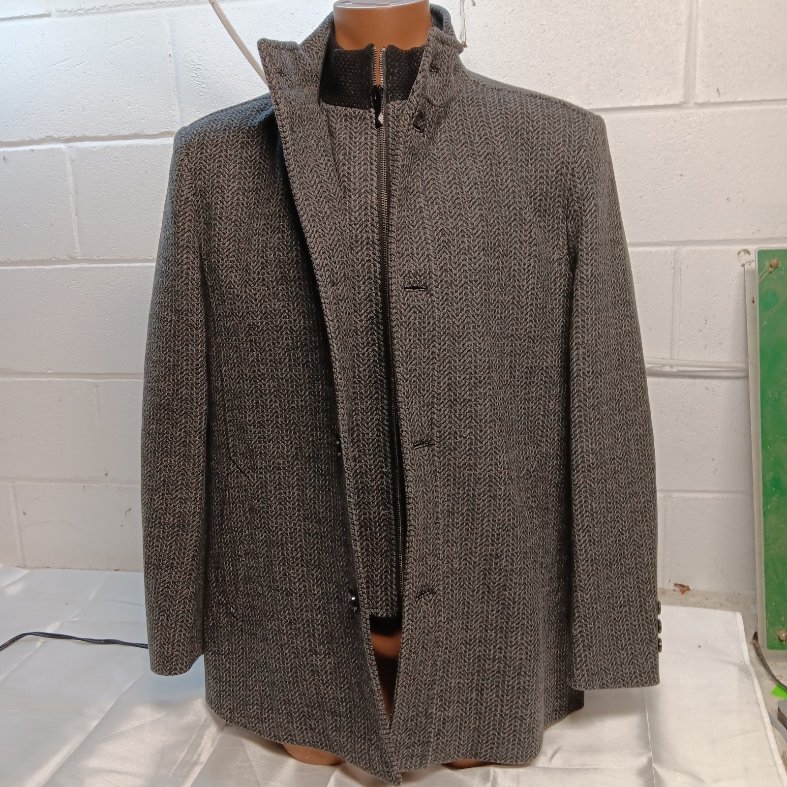 Joseph Abboud Men’s Wool Blend Topcoat Overcoat Jacket Coat M see measurements