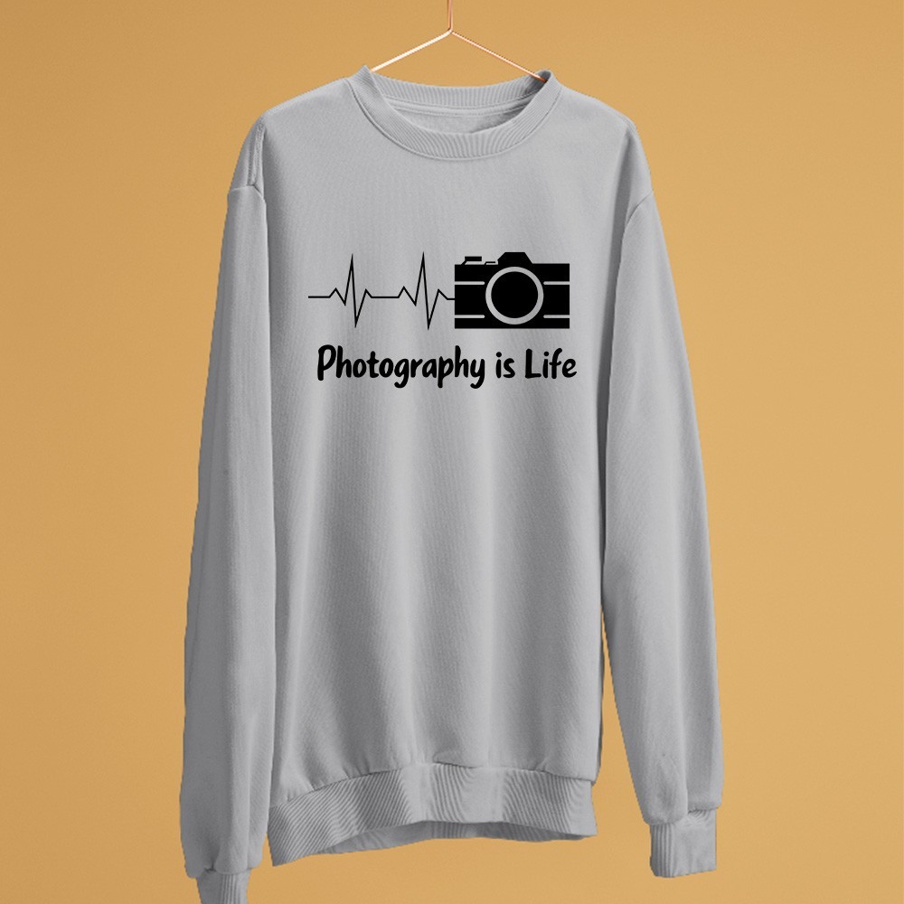 Camera Photography Is Life Sweatshirt Lifestyle Travel Photographer Gift