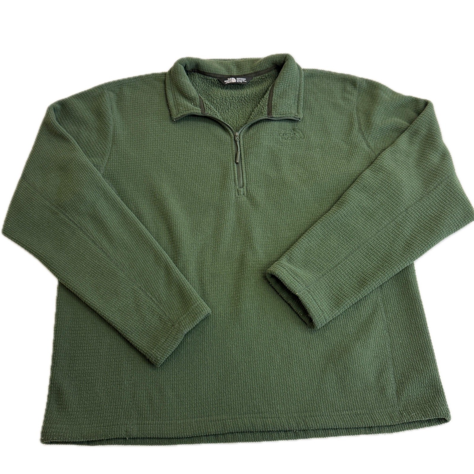 The North Face Pullover Mens XL Green Fleece Waffle Knit Gorpcore