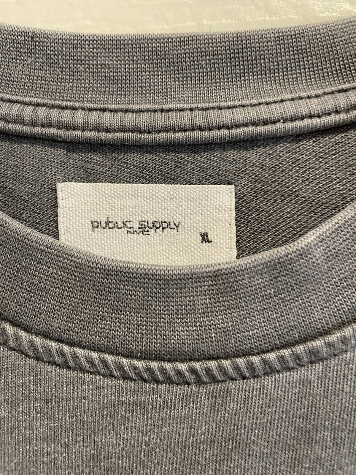 Public Supply NYC Washed Charcoal Grey Blank T-Shirt Men’s Size XL