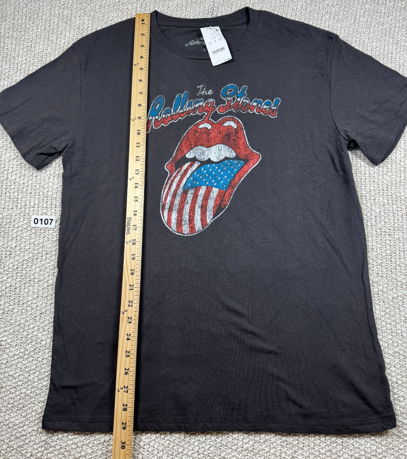 Rolling Stones USA Flag Tongue T Men’s Large Graphic Band Tee NWT 0107-0112