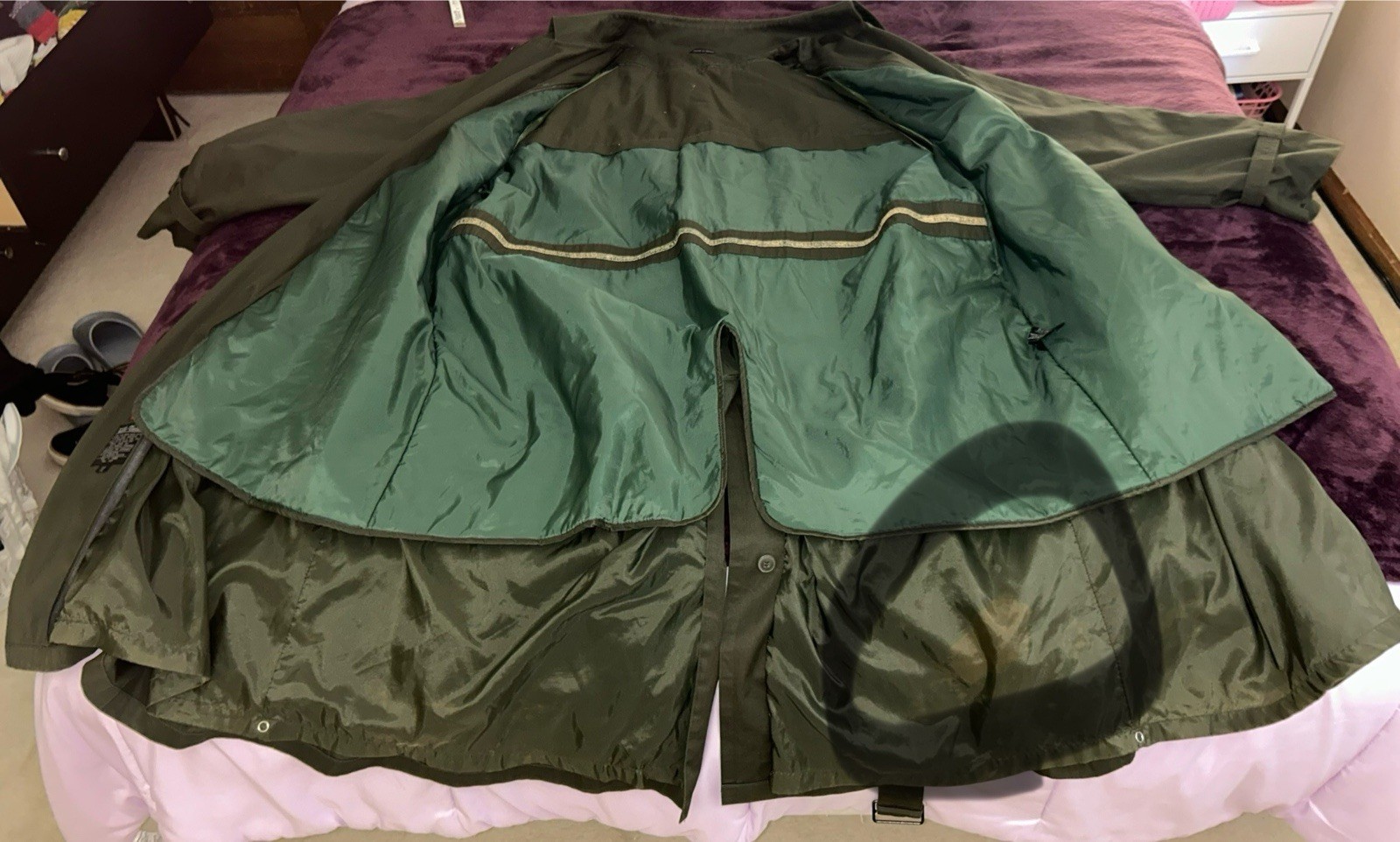 VTG 80s Oleg Cassini Signature Collection Military Trench Coat-52R-Flaws-Read