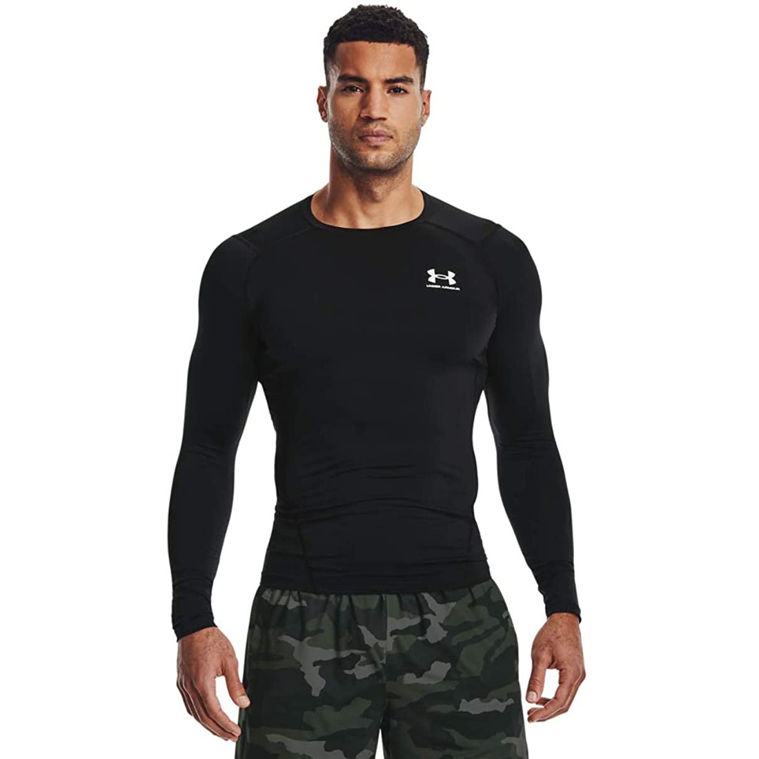 Under Armour Men’s Armour HeatGear Compression Long-Sleeve Tee , Black, Large