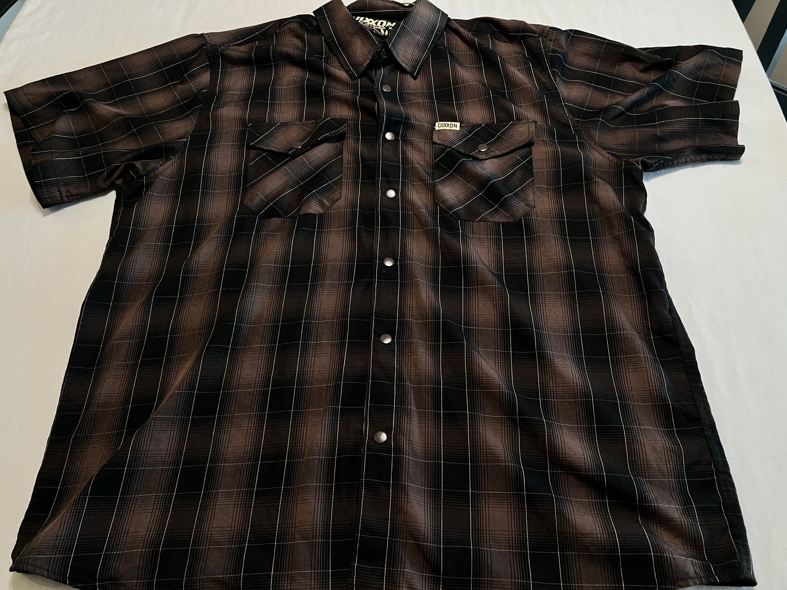 Dixxon Flannel Co. Calico Pearl Snap Shirt Men’s XL Brown Plaid Bamboo Blend