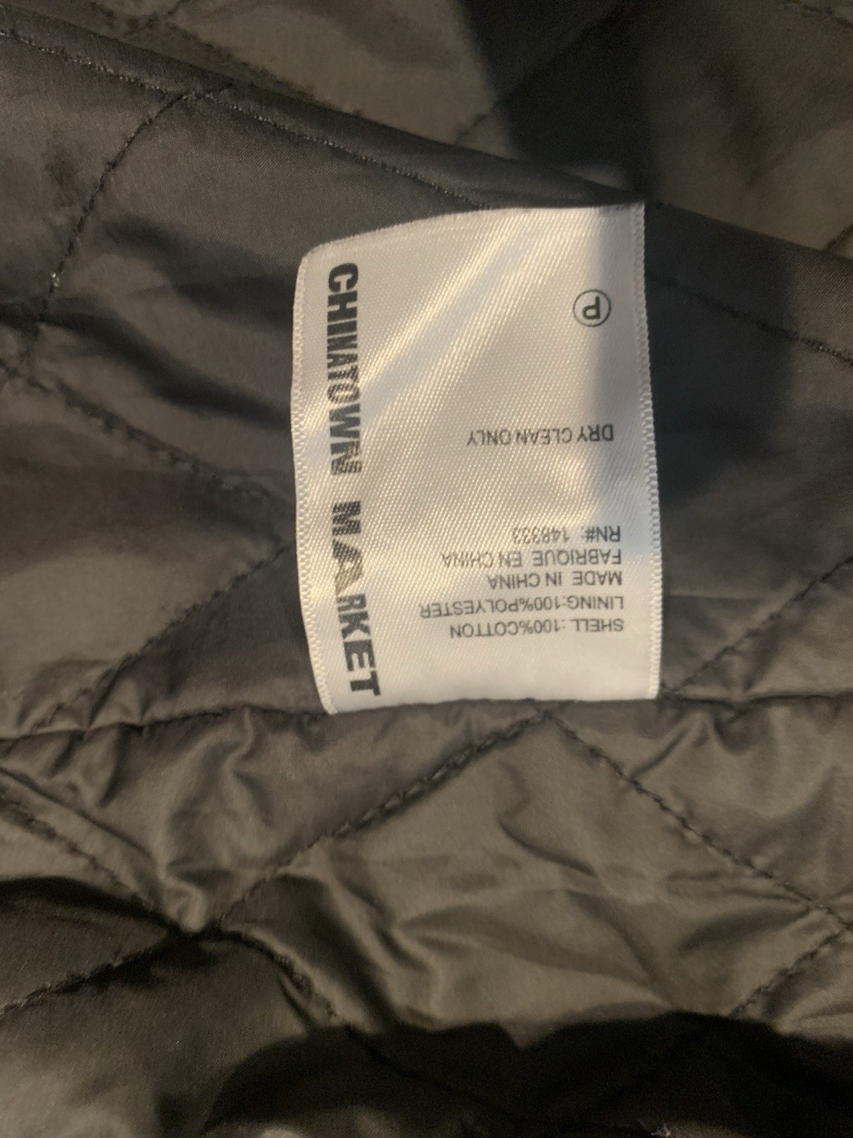 Chinatown Market Mens Colorblock Bomber Jacket Full Zip Quilted Lining L