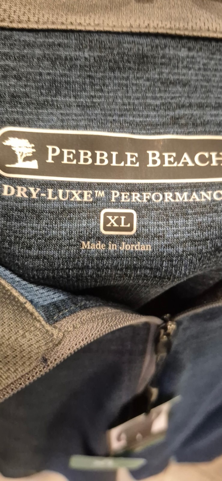 Pebble Beach Men XL Dry-Lux Performance 1/4 Zip all sports Pullover Blue GAM2